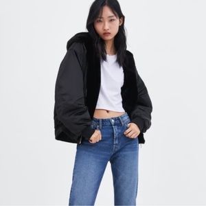 COPY - NWT Zara Reversible Fur Bomber Jacket